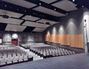 Commercial auditorium in Wisconsin displays lighting and electrical work done by E-Con Electric